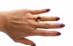 Vintage Ruby & Diamond Stepped Solitaire Ring