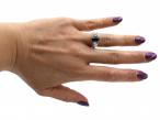Vintage 2.80ct No Heat Sapphire & Diamond Three Stone Ring