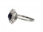1950s Sapphire & Diamond Floral Cluster Engagement Ring