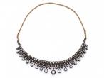 Antique Convertible Diamond Set Fringe Necklace Tiara in Silver & 18kt Yellow Gold