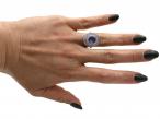 French Art Deco Ceylon sapphire and diamond double row cluster ring
