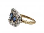 Victorian Sapphire & Diamond Three Stone Cluster Ring in 18kt Gold
