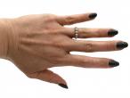 Antique natural pearl five stone carved ring in 18kt gold