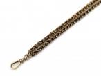 Antique fancy link muff chain in yellow gold