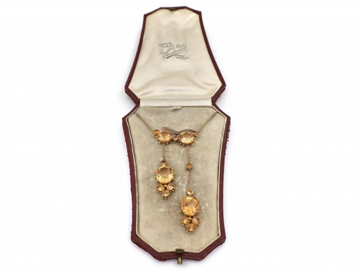 Antique Imperial Topaz Négligée Necklace in Yellow Gold