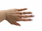 Brilliant Cut Oval Yellow Diamond & Diamond Three Stone Engagement Ring in 18kt Gold
