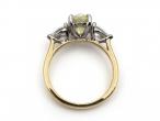 Brilliant Cut Oval Yellow Diamond & Diamond Three Stone Engagement Ring in 18kt Gold