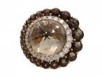 smokey quartz and diamond cocktail ring,