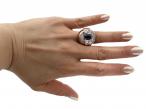 1940s Sapphire & Diamond Tank Ring in 18kt Gold