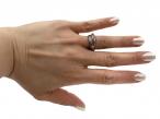 Vintage 18kt yellow gold trinity rings with striped blue enamel