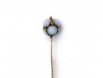 Antique White Opal Stick Pin in Yellow Gold