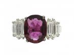 oval cut ruby and diamond ring white gold