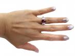 Oval Cut Ruby & Diamond Ring in White Gold