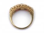 Victorian Diamond & Ruby Five Stone Carved Ring in 18kt Gold
