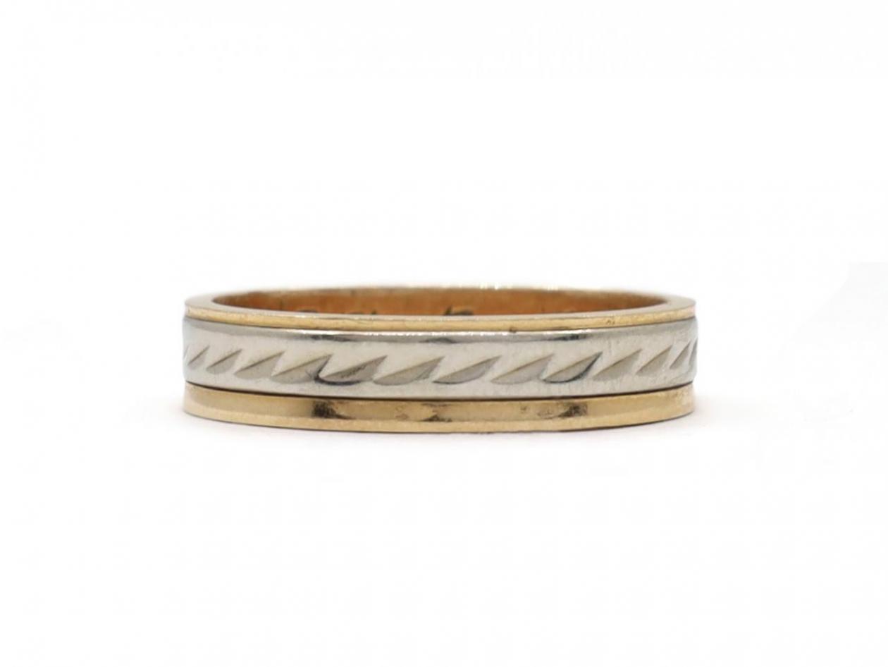 Vintage 18kt Two Tone Gold Wedding Ring