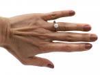 Vintage 18kt yellow gold and cultured pearl solitaire ring