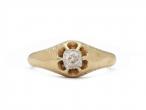 Antique 0.20ct Old Mine cut diamond solitaire ring in gold