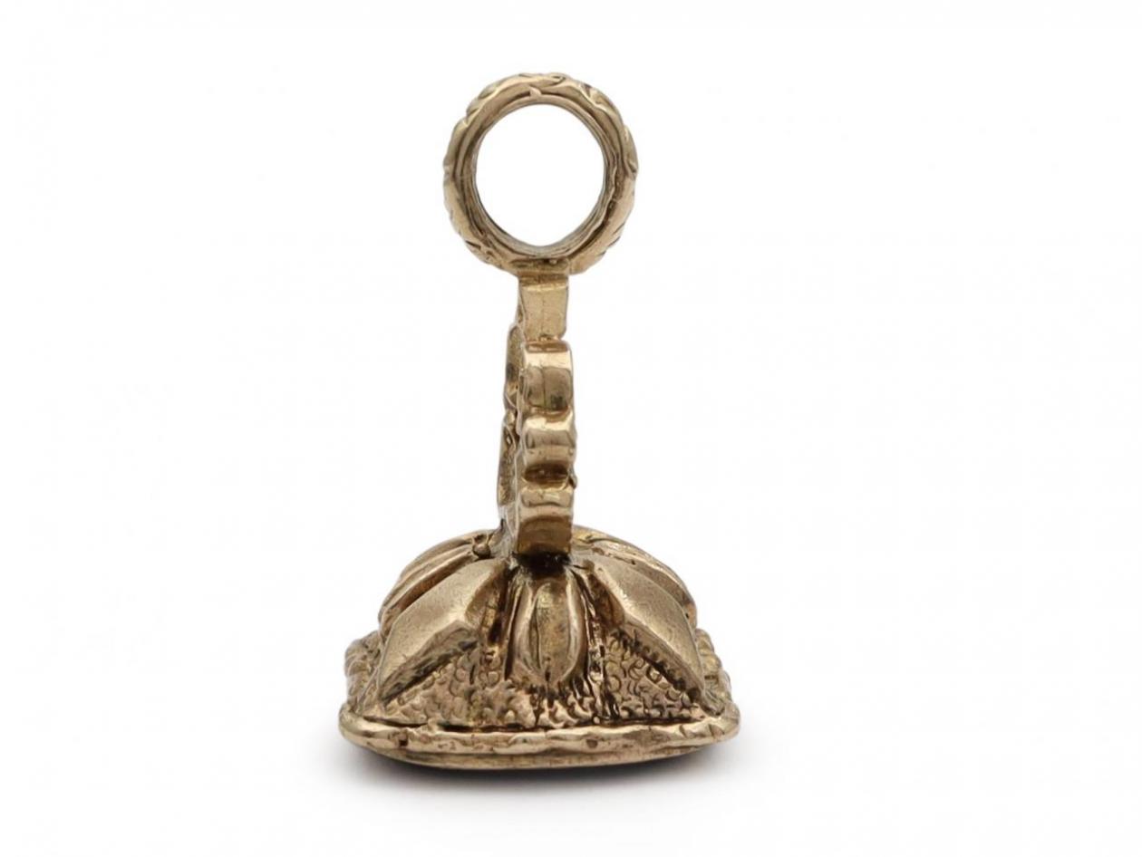 Vintage carnelian Roman Centurion intaglio fob pendant