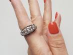 Victorian tinted brown diamond navette cluster ring in 18kt gold