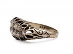 Victorian tinted brown diamond navette cluster ring in 18kt gold