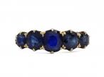 Victorian graduating sapphire five stone ring in 18kt yellow gold