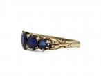 Victorian graduating sapphire five stone ring in 18kt yellow gold