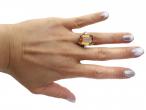 Vintage 10ct citrine and diamond cocktail ring in platinum