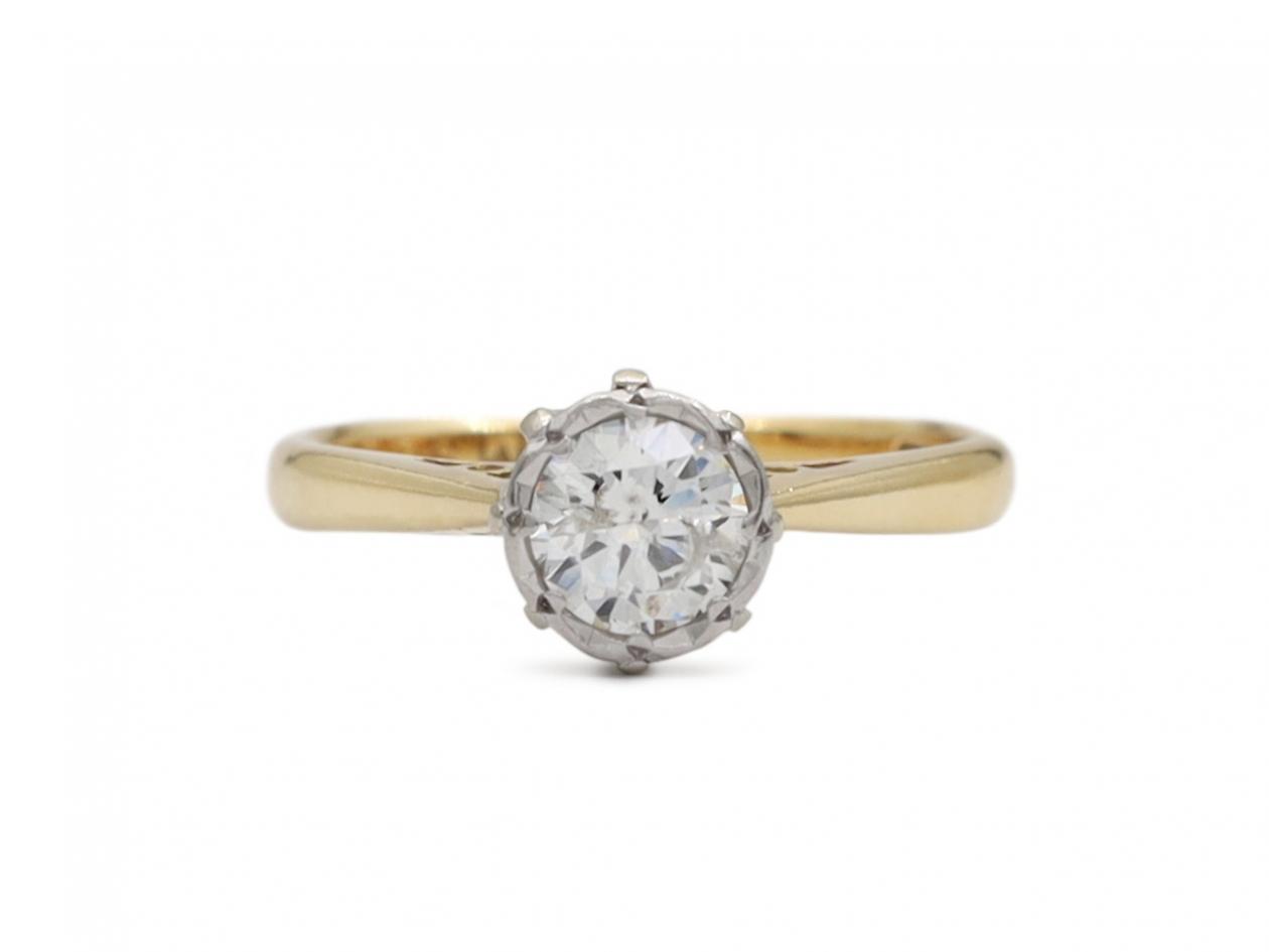 1960s diamond solitaire engagement ring in 18kt gold