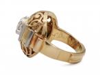Retro Jean Després diamond open bombe shield ring