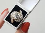 French retro tourbillon diamond engagement ring