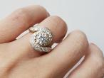 French retro tourbillon diamond engagement ring