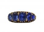 Victorian graduating five stone sapphire ring in 18kt yellow gold