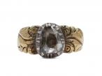 Georgian pendeloque rose cut diamond solitaire ring in gold