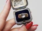 Georgian pendeloque rose cut diamond solitaire ring in gold