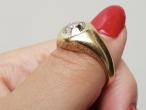 1920s 2.00ct diamond solitaire signet ring in 18kt gold