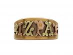 Victorian 'MIZPAH' ring in 18kt yellow, rose and green gold