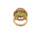 Retro 1950s peridot and diamond cocktail ring in 18kt gold
