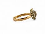 1930s Banded Agate And Diamond Cluster Ring In 15kt Yellow Gold And Platinum