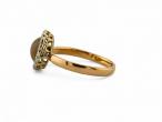 1930s Banded Agate And Diamond Cluster Ring In 15kt Yellow Gold And Platinum