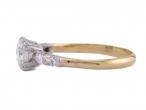 Rubellite and trillion cut diamond three-stone ring in 18kt rose gold – Matthew Weldon