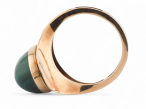 1970s Oval Malachite Dress Ring In 9kt Yellow Gold
