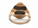 1970s malachite cabochon dress ring in 9kt yellow gold with openwork setting – Matthew Weldon