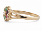 Victorian Style 'DEAREST' Floral Cluster Ring In 9kt Yellow Gold