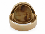 Vintage 15ct Cats Eye Chrysoberyl Signet Ring In 18kt Yellow Gold