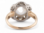1950s Moonstone And Diamond Floral Cluster ring In 14