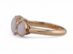 Antique opal and diamond three stone carved ring in 18kt yellow gold – Matthew Weldon