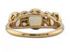 Antique opal and diamond three stone carved ring in 18kt yellow gold – Matthew Weldon