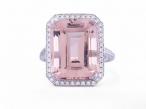 Morganite And Diamond Dress Ring In 18kt White Gold