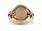 Antique yellow gold double snake ring with sardonyx intaglio of a classical bust – Courtville Antiques
