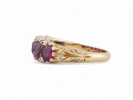 Victorian ruby five stone carved ring in 18kt yellow gold – Courtville Antiques